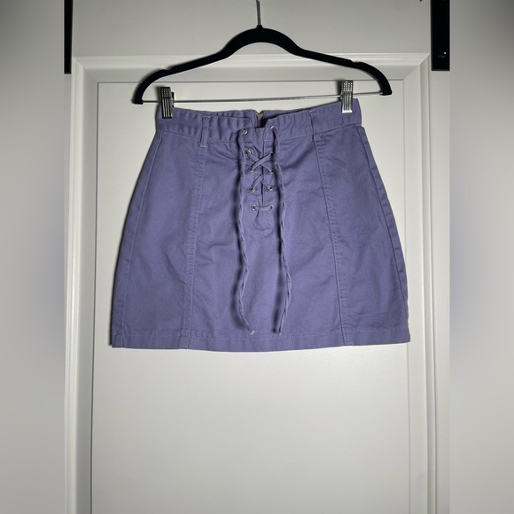 Forever 21 Pastel Purple Lace Up Mini Skirt - Picture 2 of 8